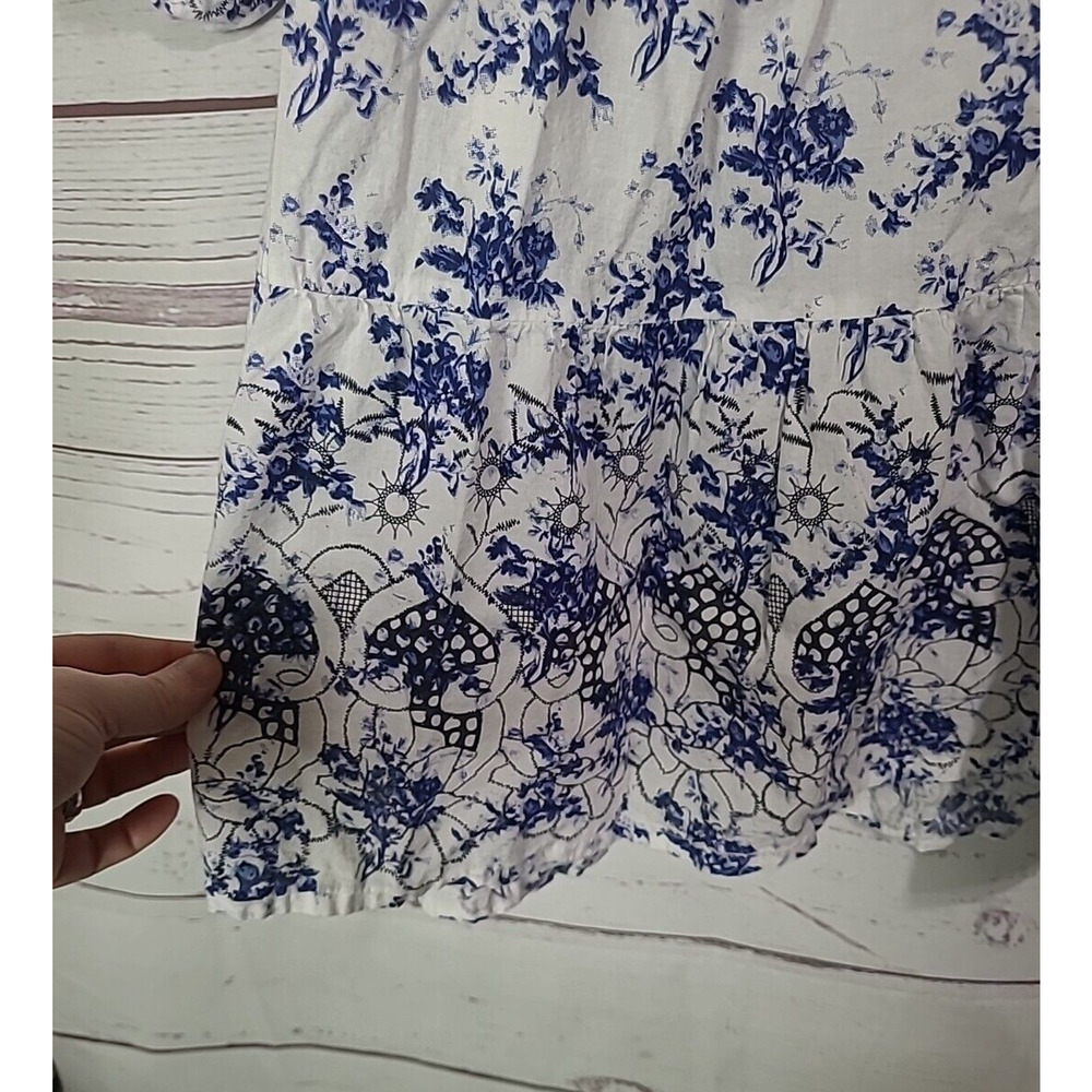 Ellos White Floral Print Relaxed 3/4 Sleeve Tiered Tunic Top Womans Size 18/20 - Picture 4 of 6